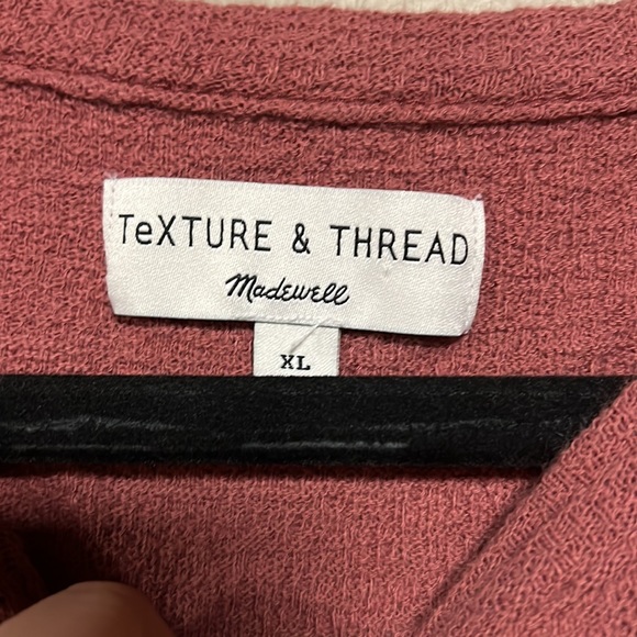 Texture and Thread by Madewell dark mauve peasant top size XL - Picture 4 of 7